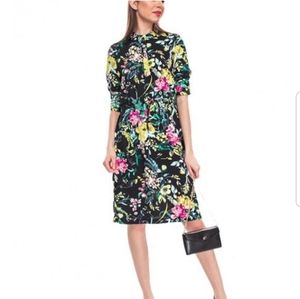 VERO MODA 3/4 HIGHNECK FLORAL PRINT DRESS SIZE L
